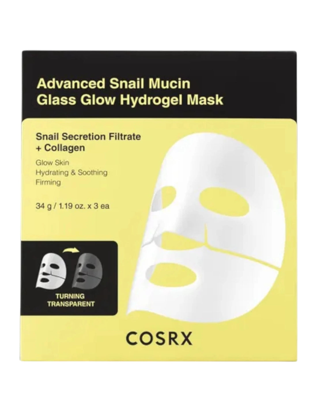 COSRX Advanced Snail Mucin Glass Glow Hydrogel Mask 3EA