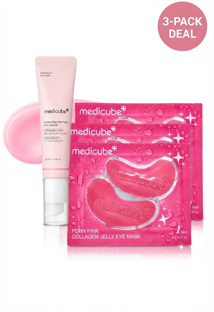 Medicube PDRN Pink Peptide Eye Cream & Collagen Jelly Eye Mask 3-Pack Set