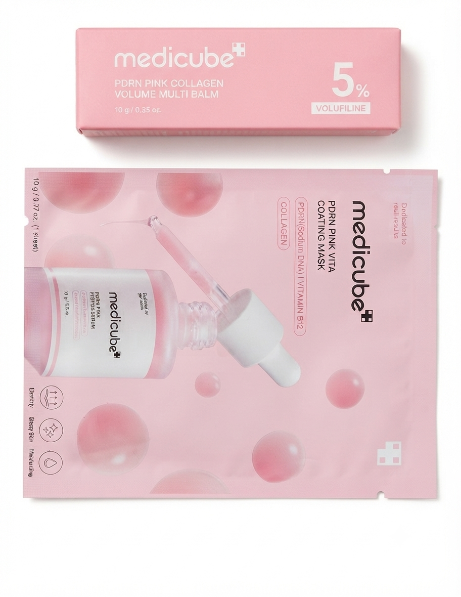 Medicube PDRN Pink Vita Coating Mask & PDRN Pink Collagen 5% Multi Balm Set