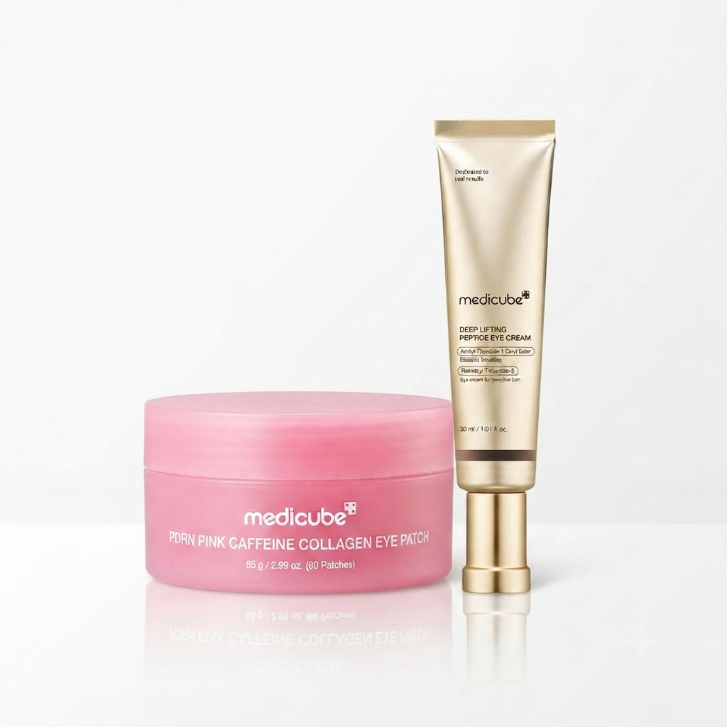 Medicube PDRN Pink Collagen Eye Patch & Deep Lifting Peptide Eye Cream Bundle