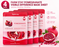 Farm Stay Pomegranate Visible Difference Mask Sheet x4 Hydrating Korean Masks