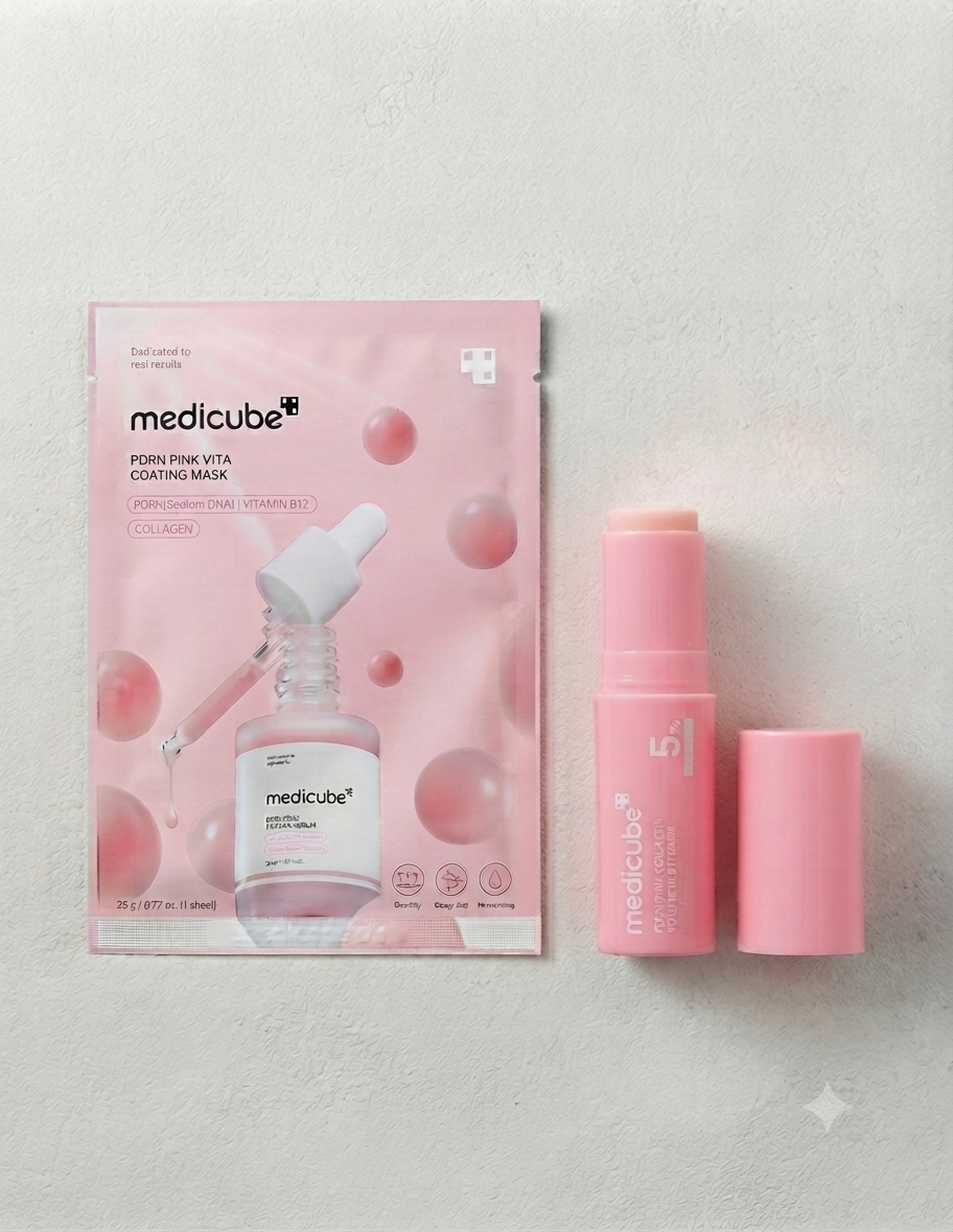 Medicube PDRN Pink Vita Coating Mask & PDRN Pink Collagen 5% Multi Balm Set