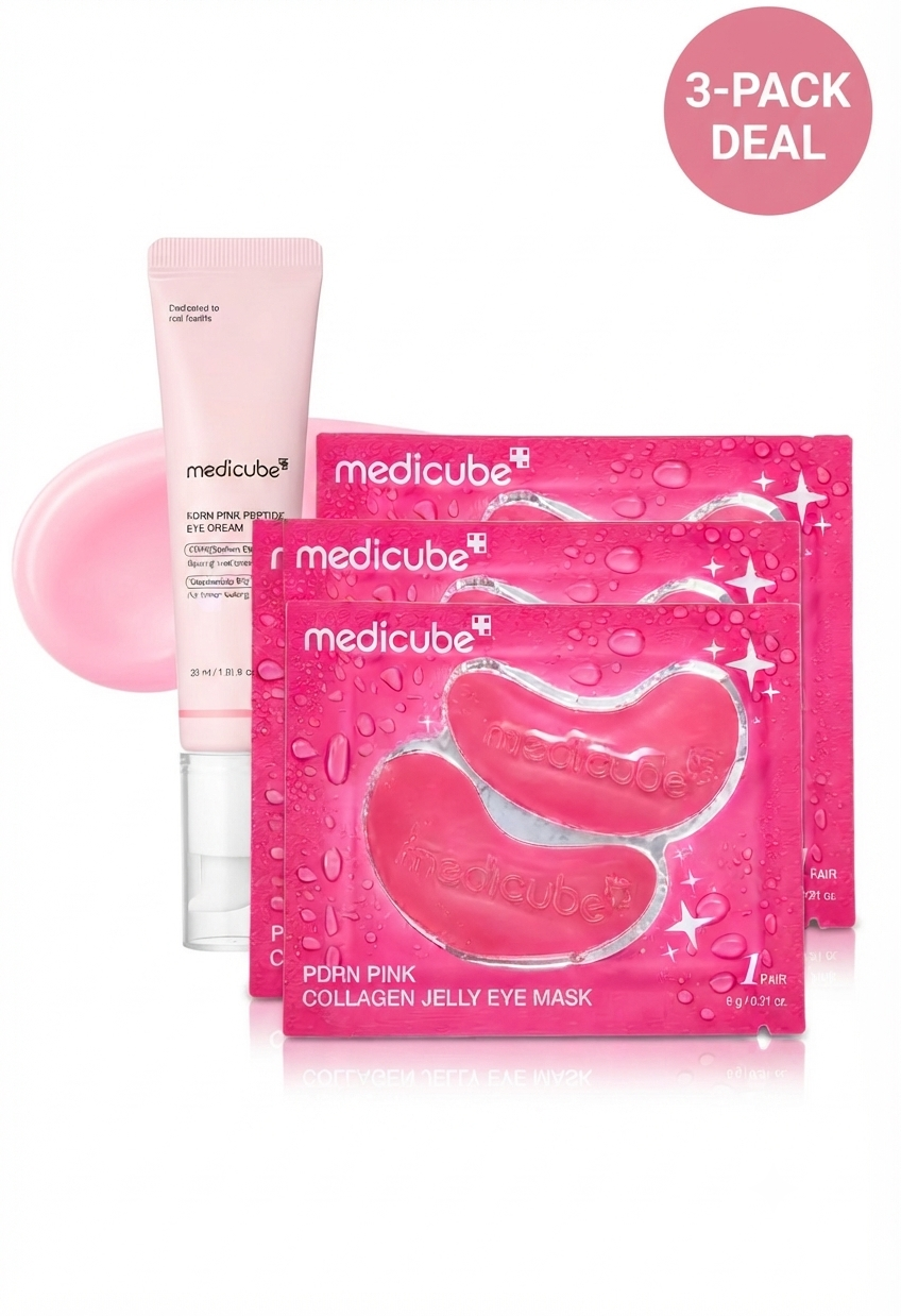 Medicube PDRN Pink Peptide Eye Cream & Collagen Jelly Eye Mask 3-Pack Set