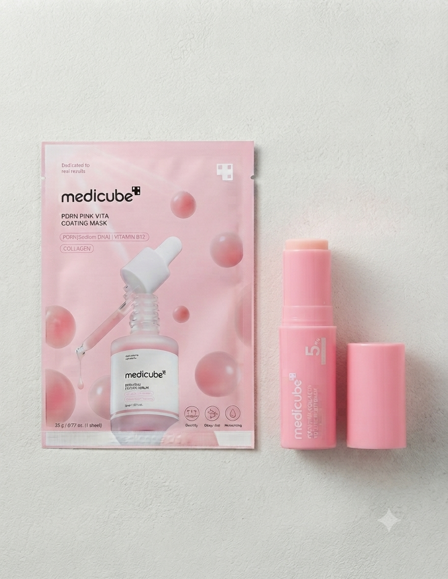 Medicube PDRN Pink Vita Coating Mask & PDRN Pink Collagen 5% Multi Balm Set