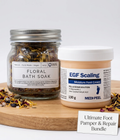 Foot Care Pamper Set MEDI PEEL EGF Foot Cream 130g & Floral Bath Soak Jar