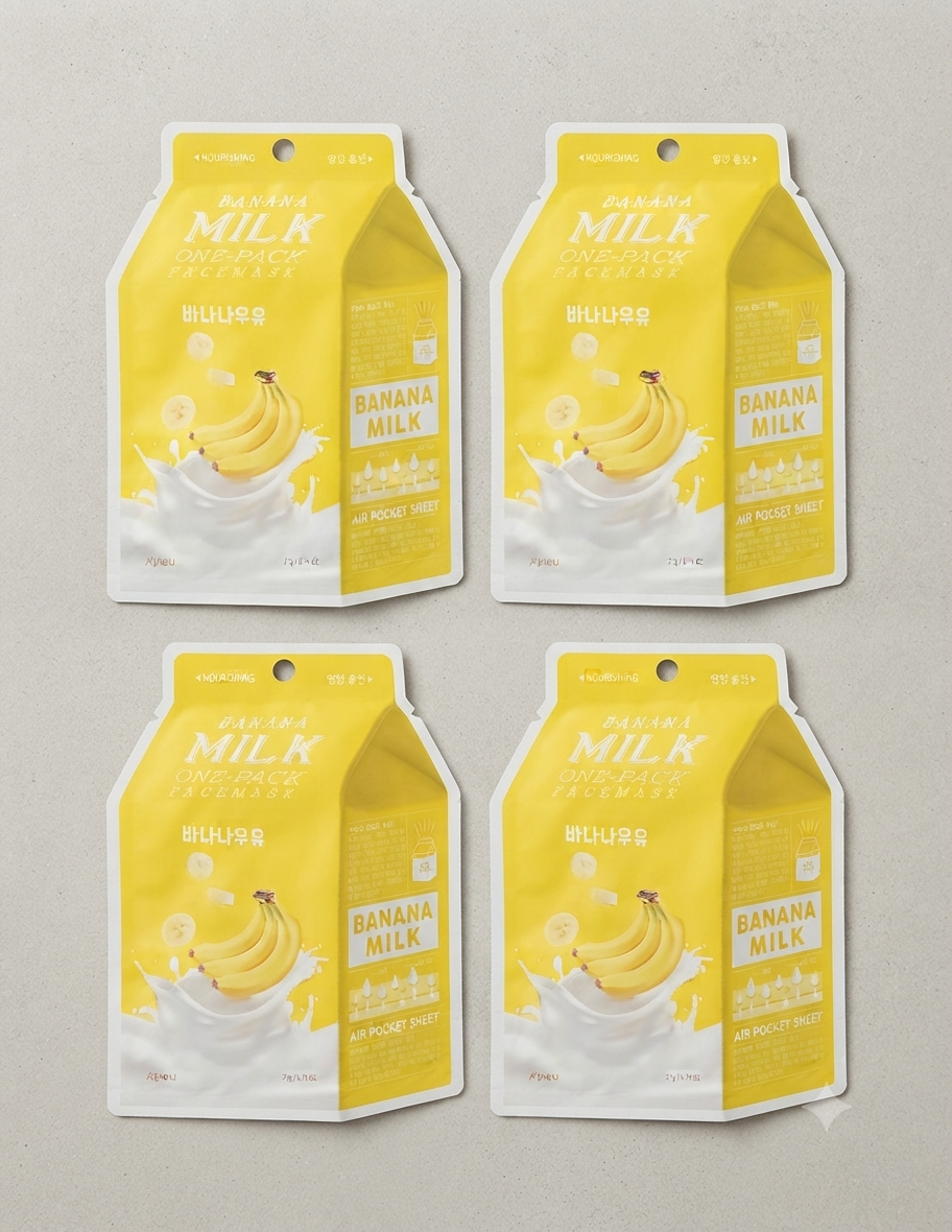 A'pieu Banana Milk One-Pack facemask 23g×4