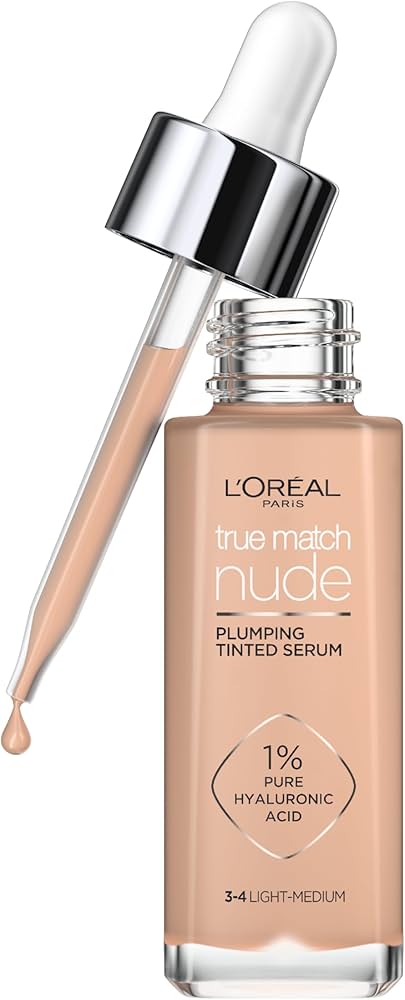 L'Oreal Paris True Match Nude Plumping Tinted Skin Serum, 1% Hyaluronic Acid